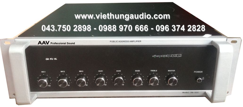 Ampli truyền thanh AAV PA-500 công suất lớn, chất lượng cao, giá tốt nhất