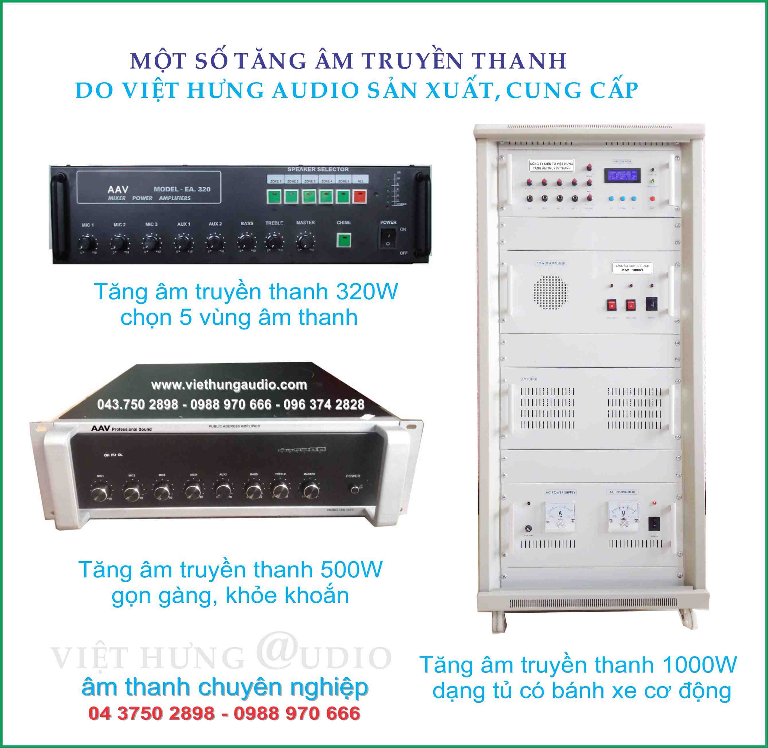 Các sản phẩm tăng âm truyền thanh AAV Việt Hưng Audio 